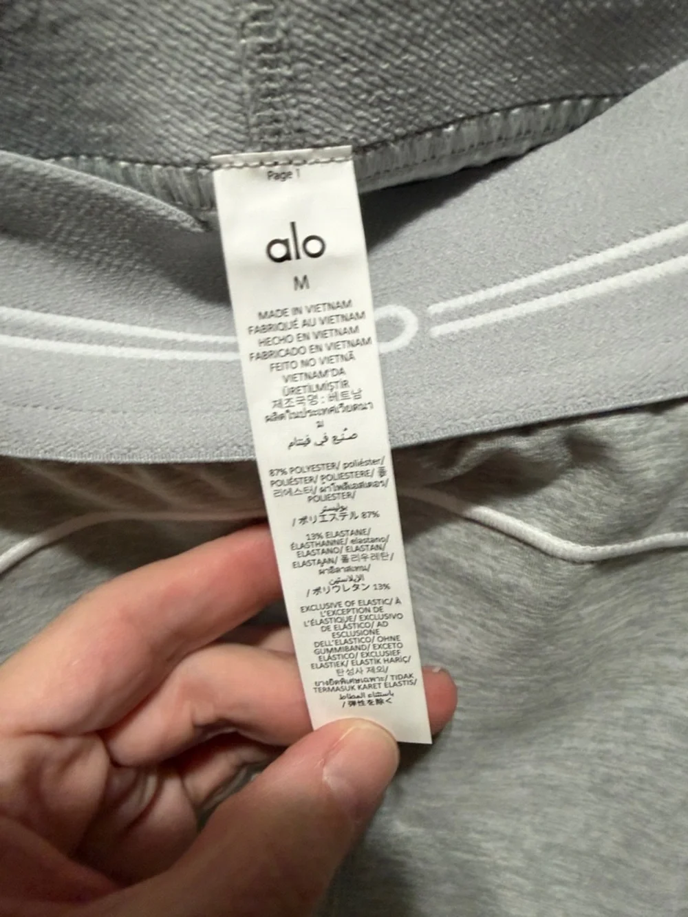 ALO Yoga Alosoft High Waist Heart Throb Leggings in Heather Grey/White:M - Picture 5 of 8